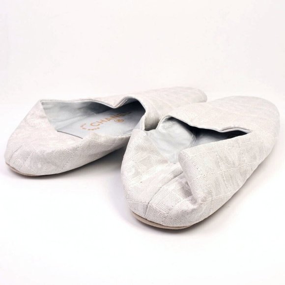 CHANEL New travel line Room shoes Other shoes Silver canvas unisex